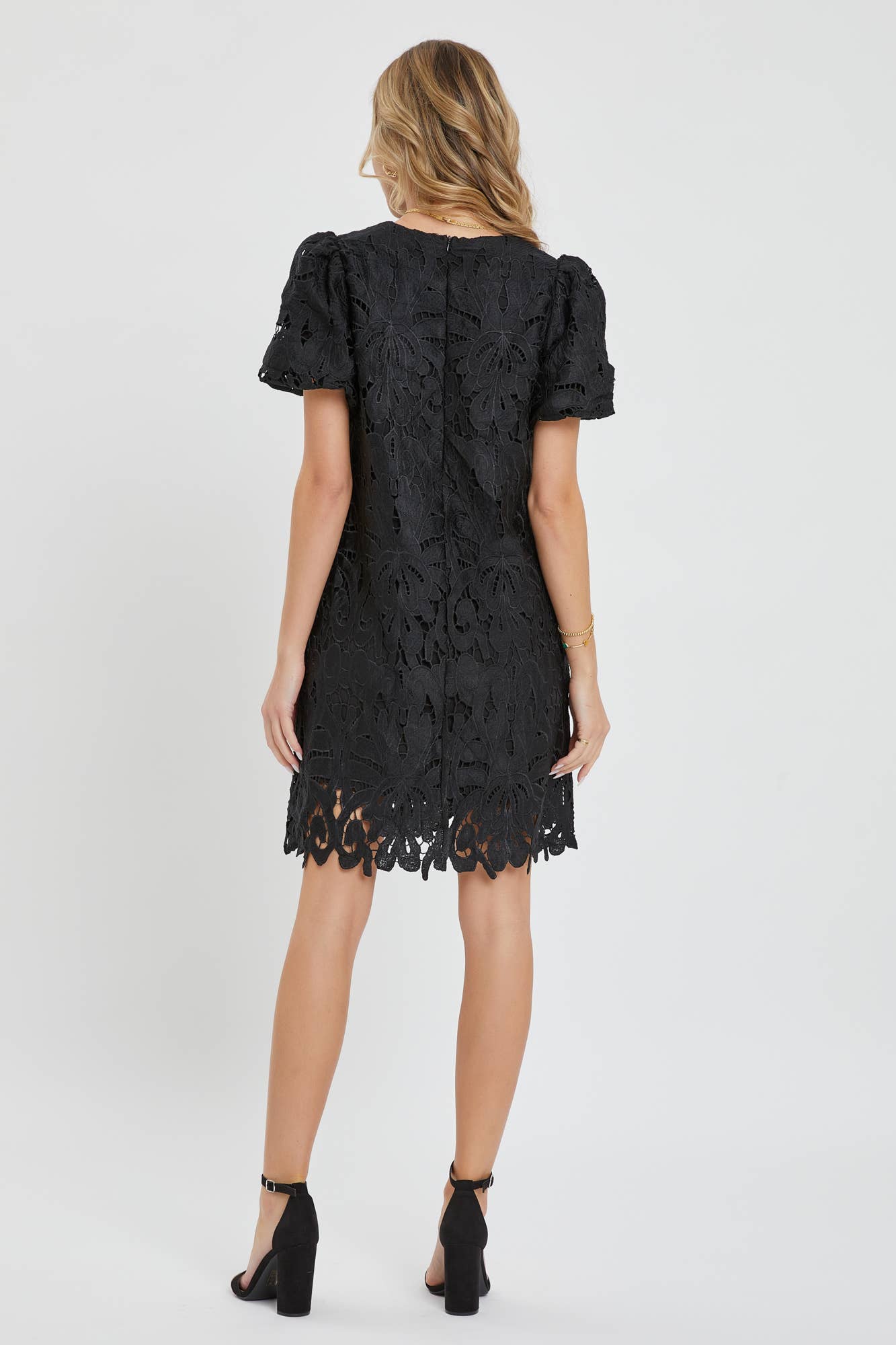 Puff Sleeve Mini Lace Dress - Purpose + Passion Boutique