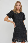 Puff Sleeve Mini Lace Dress - Purpose + Passion Boutique
