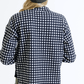 Puffy Gingham Mock Neck Half Button Long Sleeve Pullover - Purpose + Passion Boutique