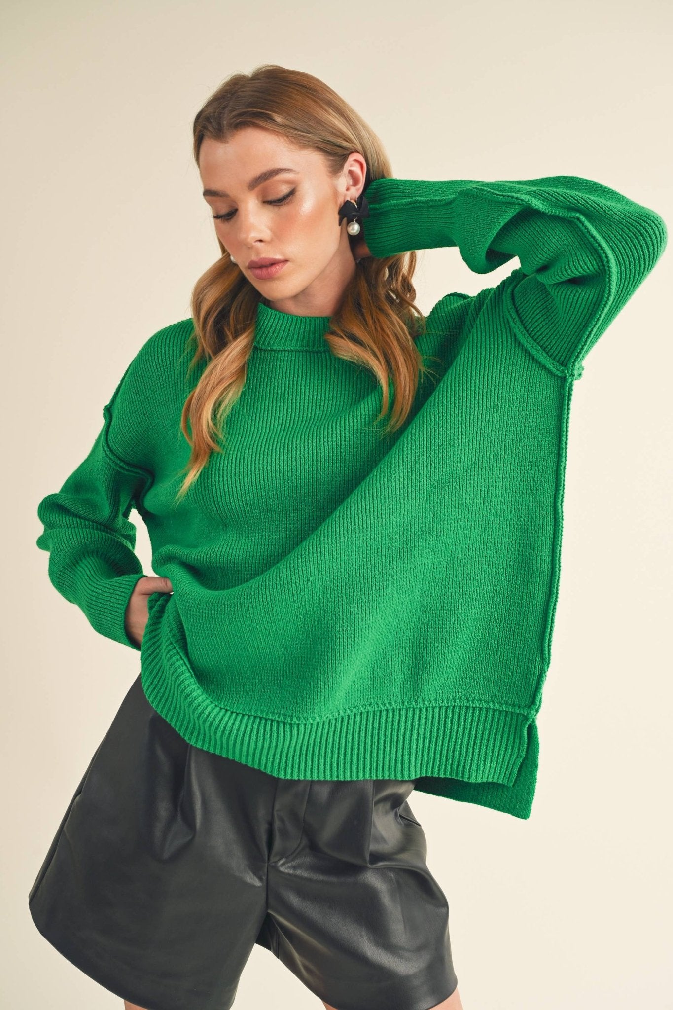 Pullover Boxy Exposed Seams Sweater - Purpose + Passion Boutique