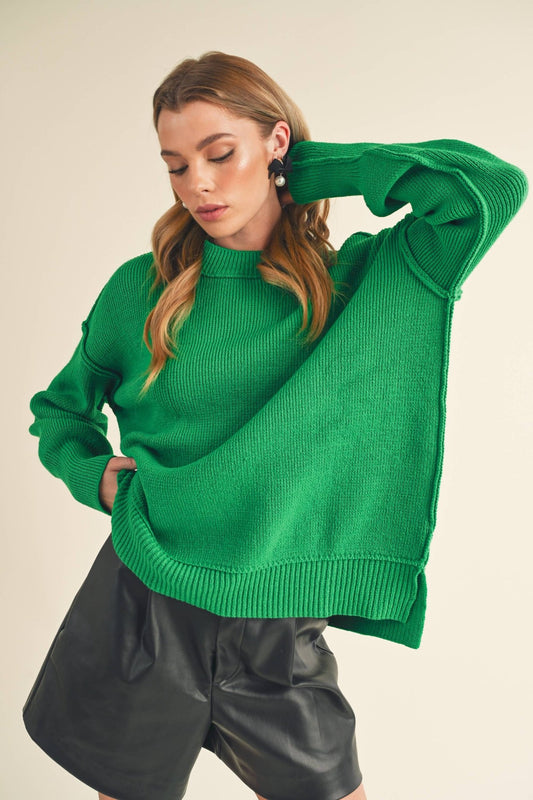 Pullover Boxy Exposed Seams Sweater - Purpose + Passion Boutique