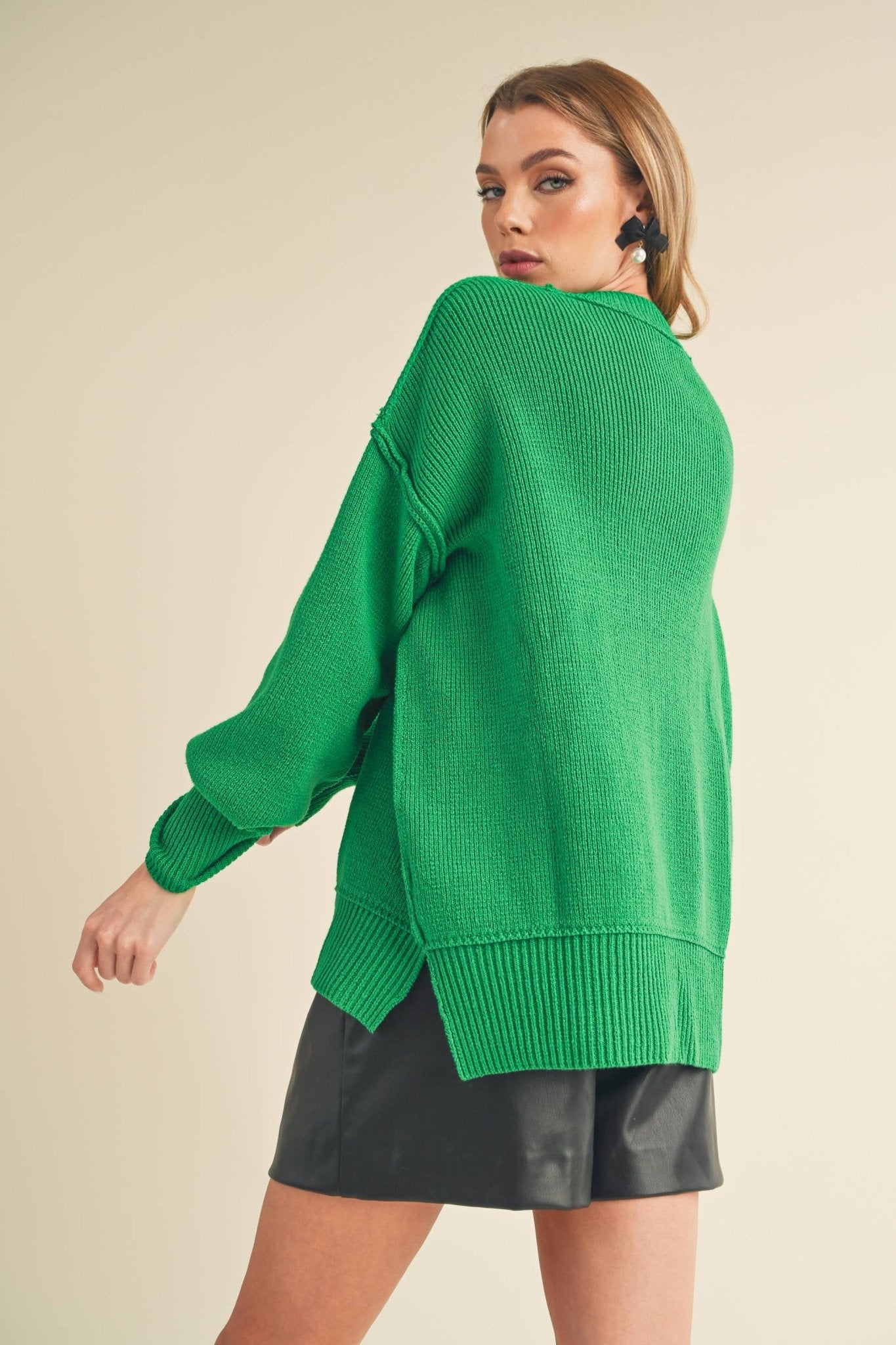Pullover Boxy Exposed Seams Sweater - Purpose + Passion Boutique