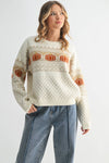 Pumpkin Jacquard Sweater - Purpose + Passion Boutique