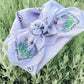 Purple Bandana With Embroidered Lavender Flowers - Purpose + Passion Boutique