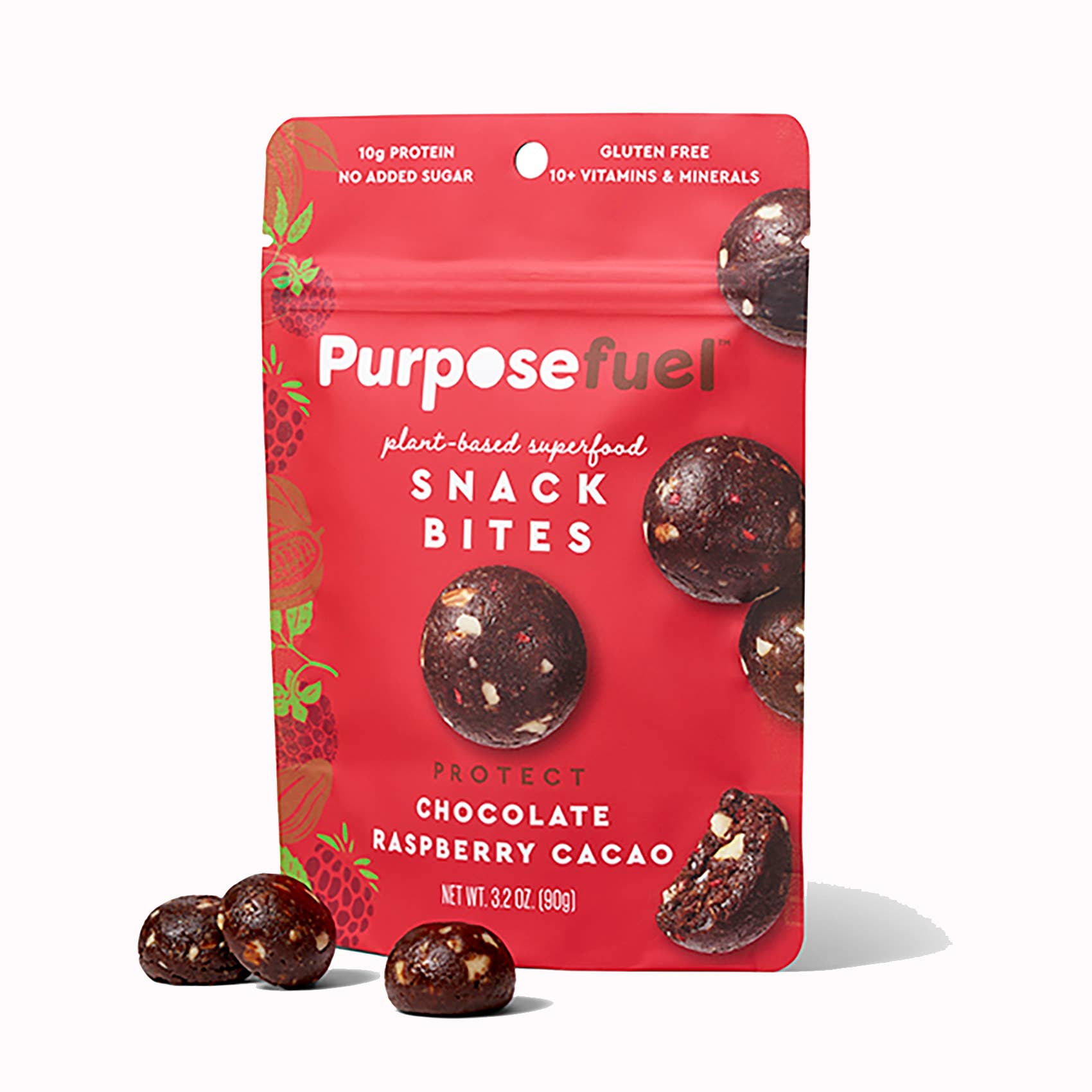 Purposefuel Chocolate Raspberry Cacao Snack Bites - Purpose + Passion Boutique