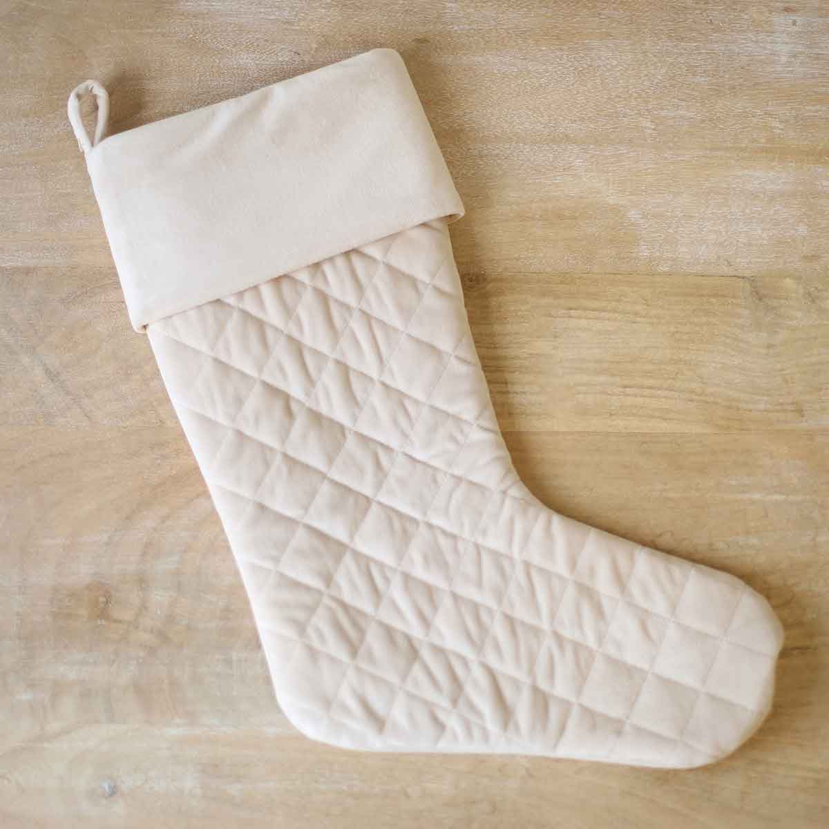 Quilted Cream Stocking - Purpose + Passion Boutique