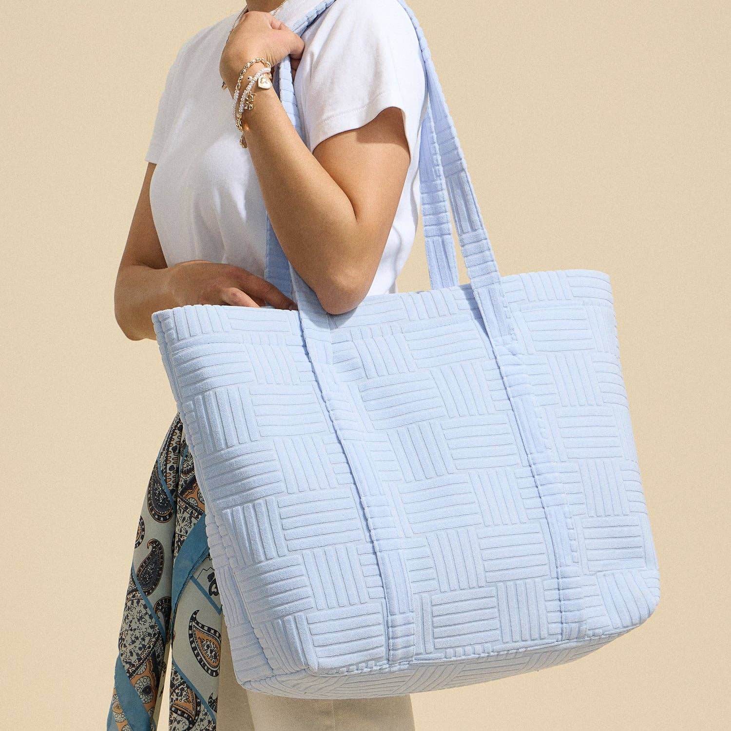 Quilted Tote Bag with Woven Texture - Purpose + Passion Boutique