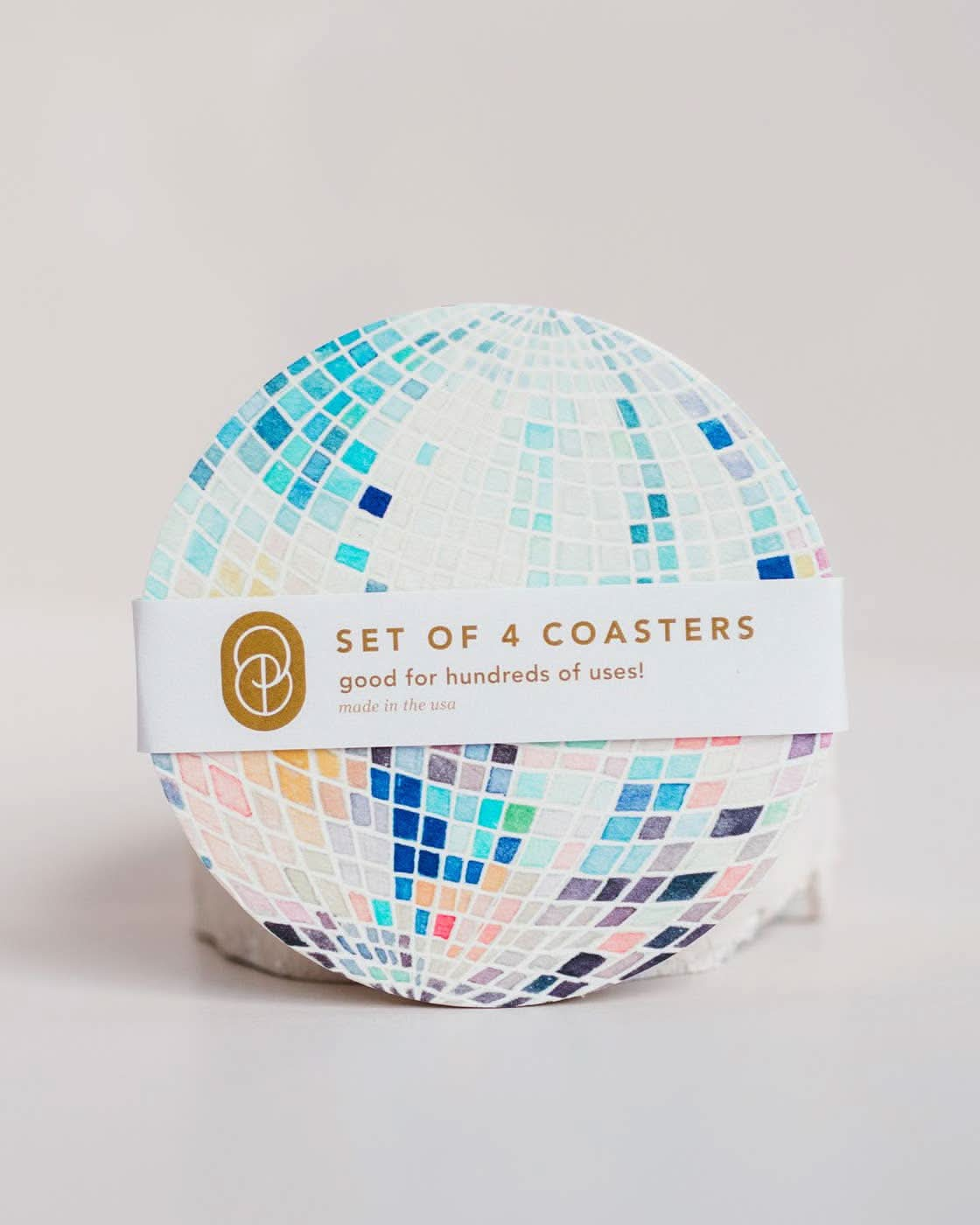 Rainbow Disco Ball Reusable Coasters S/4 - Purpose + Passion Boutique