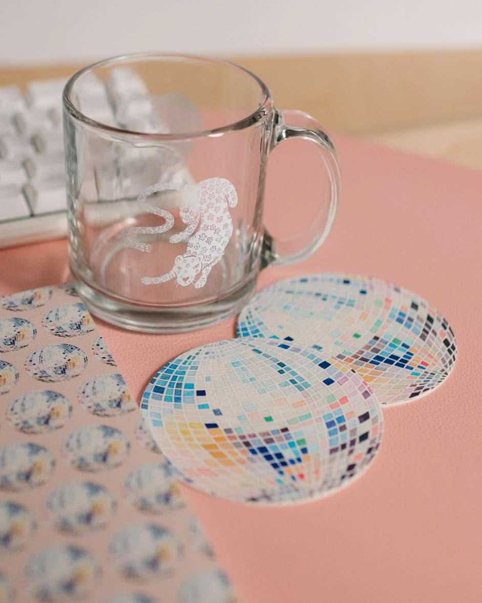 Rainbow Disco Ball Reusable Coasters S/4 - Purpose + Passion Boutique