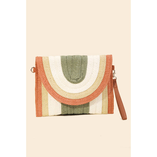 Rainbow Straw Braid Envelope Bag - Purpose + Passion Boutique