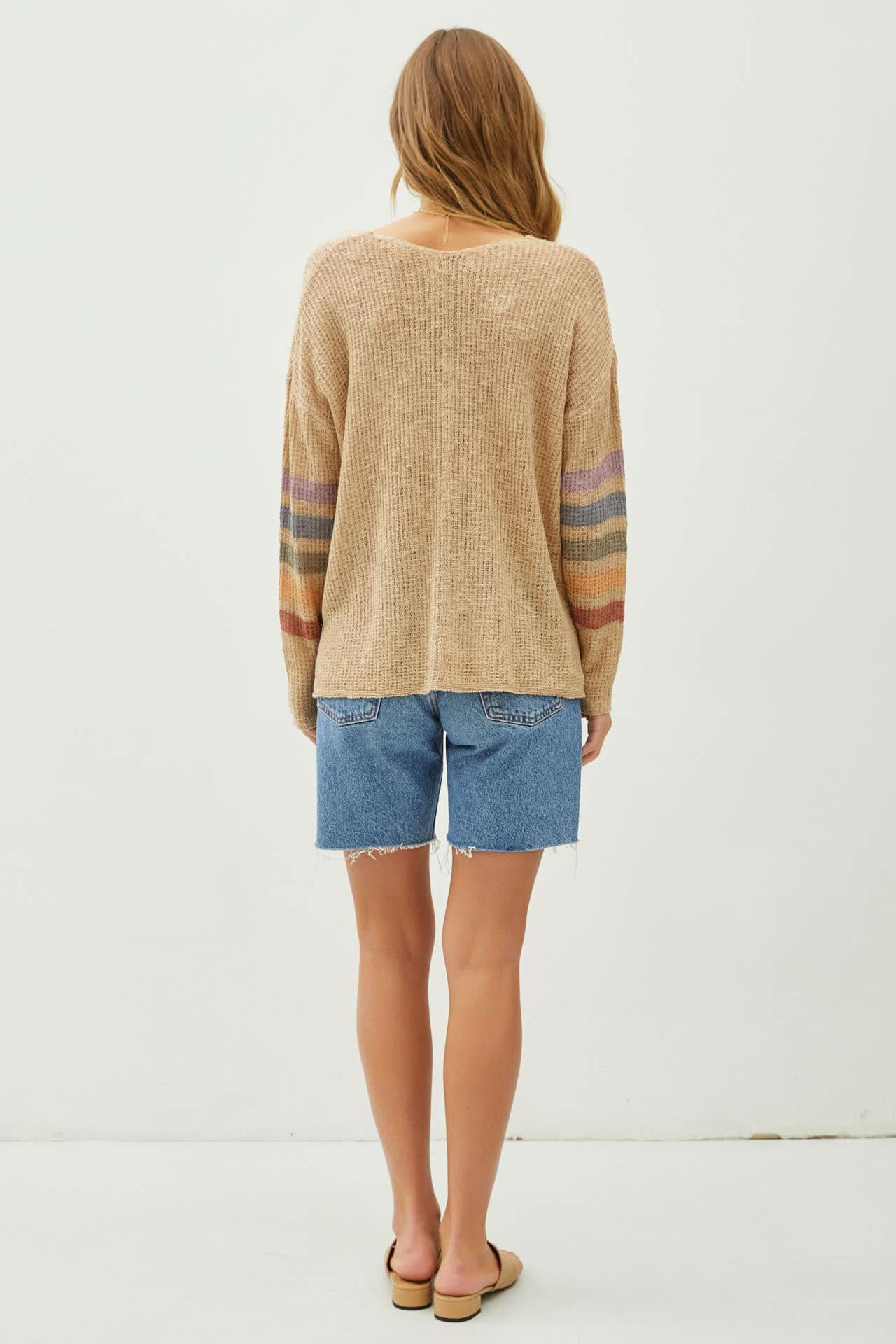 Rainbow Stripe Knit Sweater - Purpose + Passion Boutique