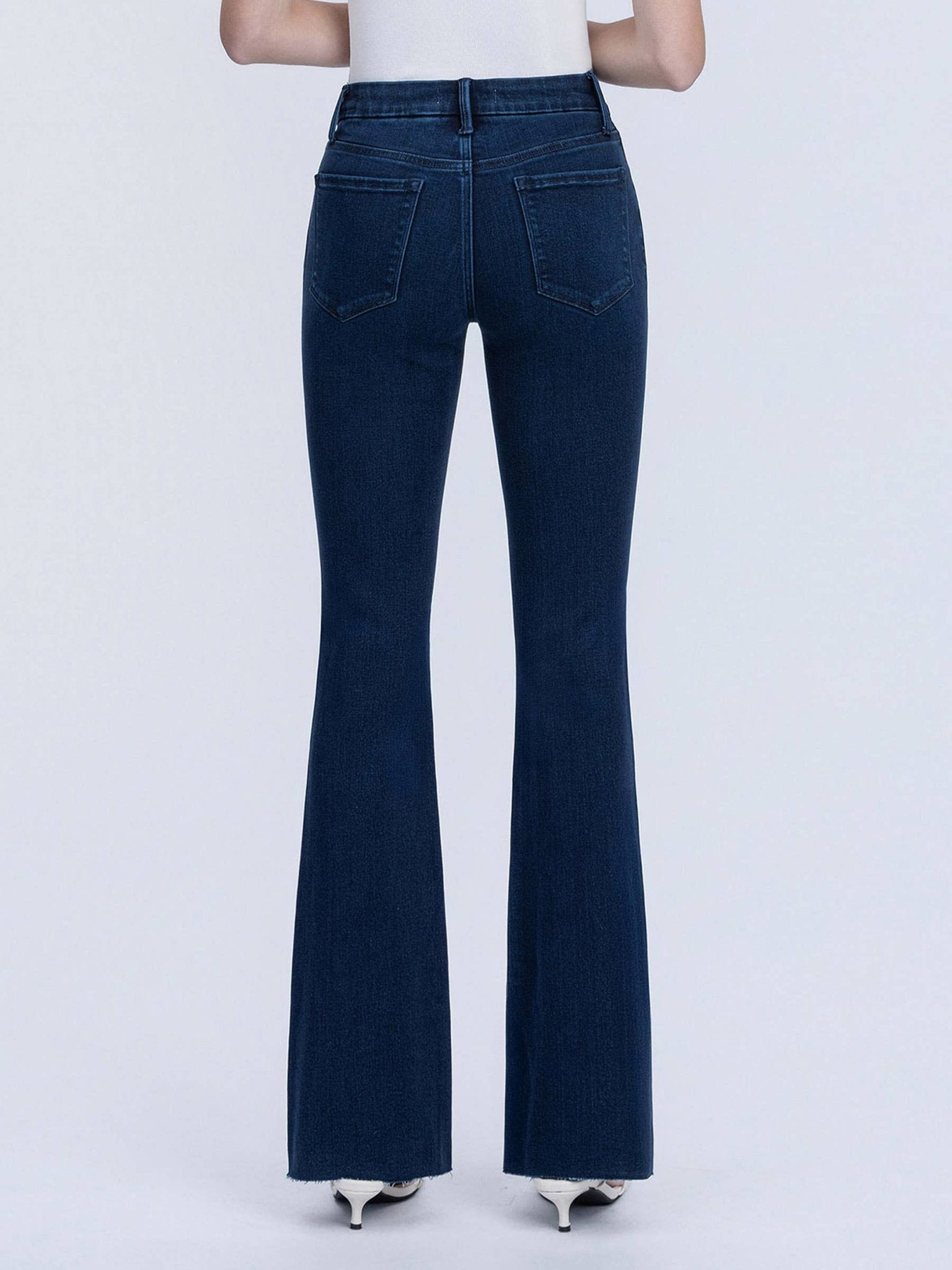 Raw Hem High Rise Dark Wash Tinted Bootcut Jean - Purpose + Passion Boutique