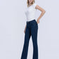 Raw Hem High Rise Dark Wash Tinted Bootcut Jean - Purpose + Passion Boutique