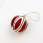 Red Felt Ball Hand Embroidered Ornament - Purpose + Passion Boutique