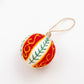 Red Felt Ball Hand Embroidered Ornament - Purpose + Passion Boutique