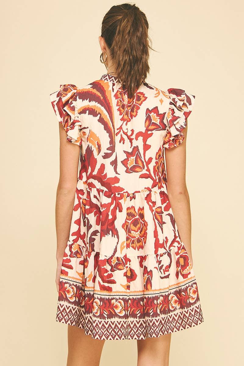 Red Multi Floral Mini Dress - Purpose + Passion Boutique