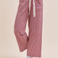 Red + Off White Stripe Wide Leg Pants - Purpose + Passion Boutique