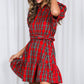 Red Plaid Short Puff Sleeve Mini Dress - Purpose + Passion Boutique