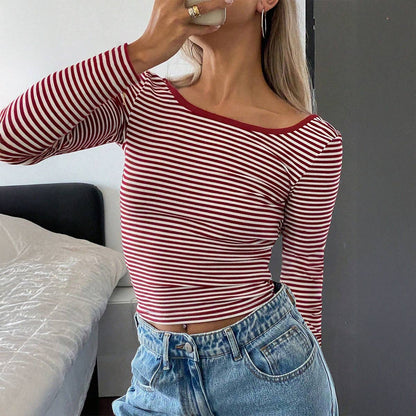 Red Striped Long - Sleeve Shirt - Purpose + Passion Boutique