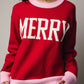 Red/Pink Crew Neck Long Sleeve "Merry" Sweater - Purpose + Passion Boutique