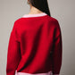 Red/Pink Crew Neck Long Sleeve "Merry" Sweater - Purpose + Passion Boutique