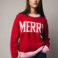 Red/Pink Crew Neck Long Sleeve "Merry" Sweater - Purpose + Passion Boutique