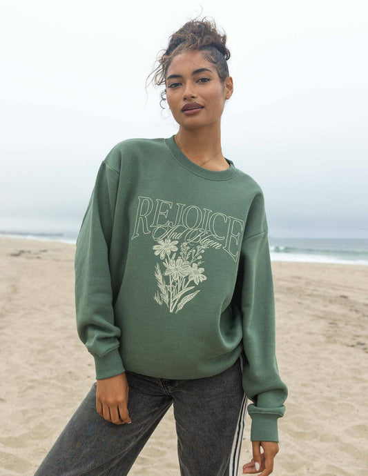 Rejoice Green Crewneck - Purpose + Passion Boutique