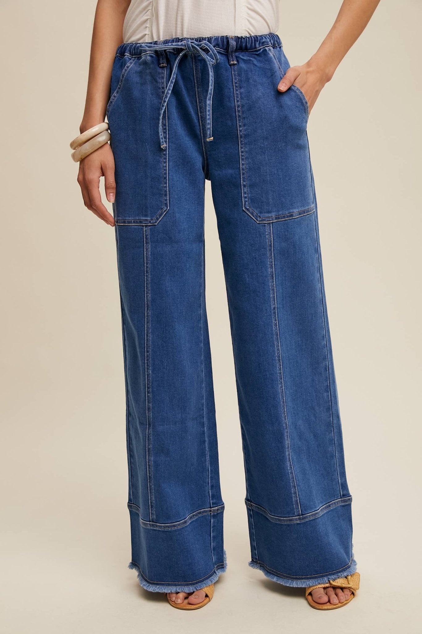 Relaxed Wide - Leg Denim Pants - Purpose + Passion Boutique