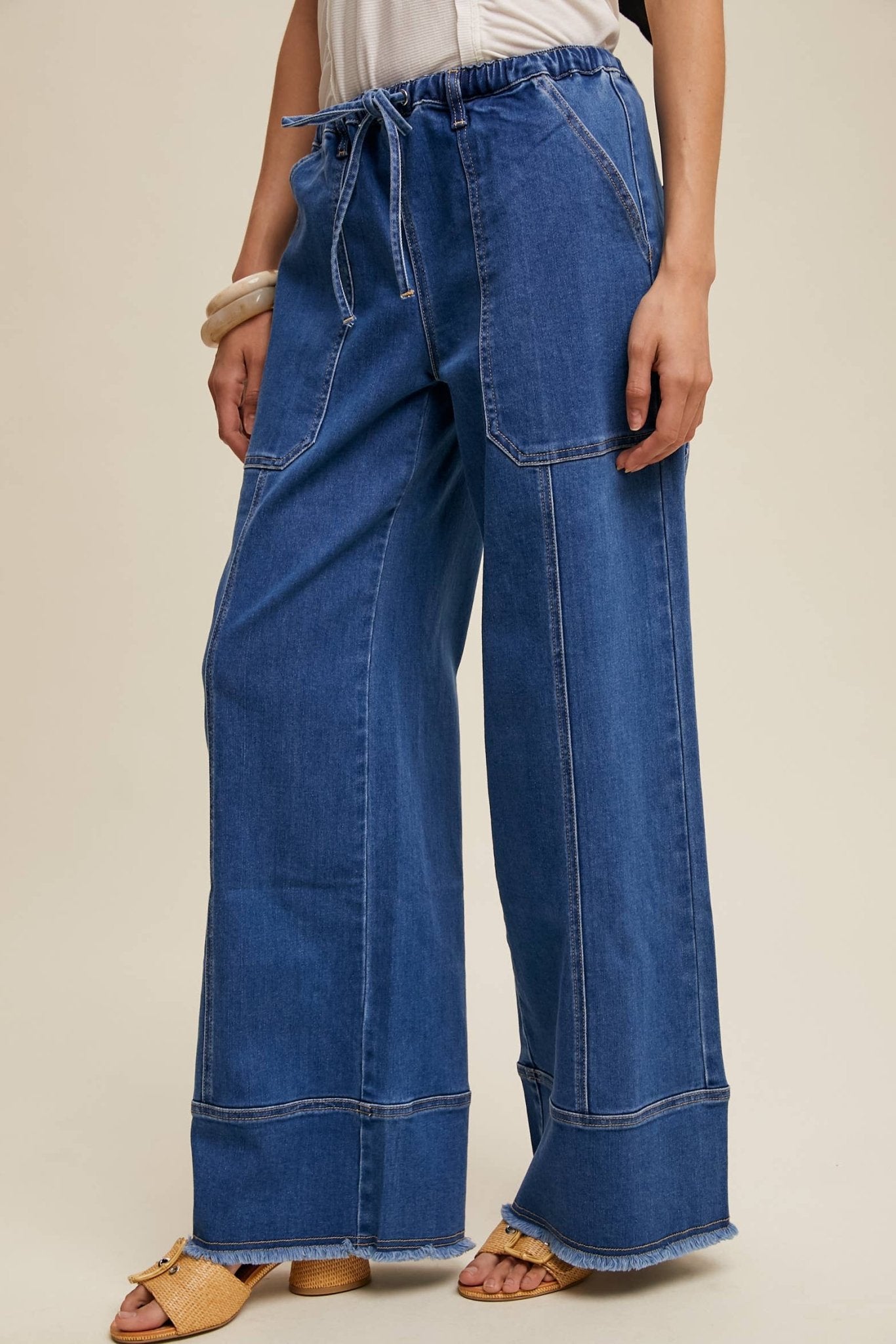 Relaxed Wide - Leg Denim Pants - Purpose + Passion Boutique