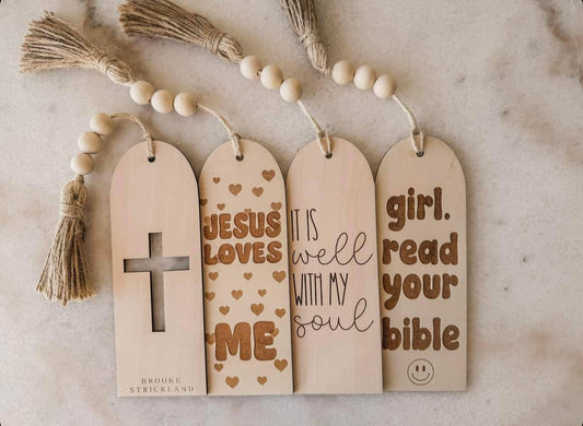 Religious Themed Bookmarks With Decorative Tassel - Purpose + Passion Boutique