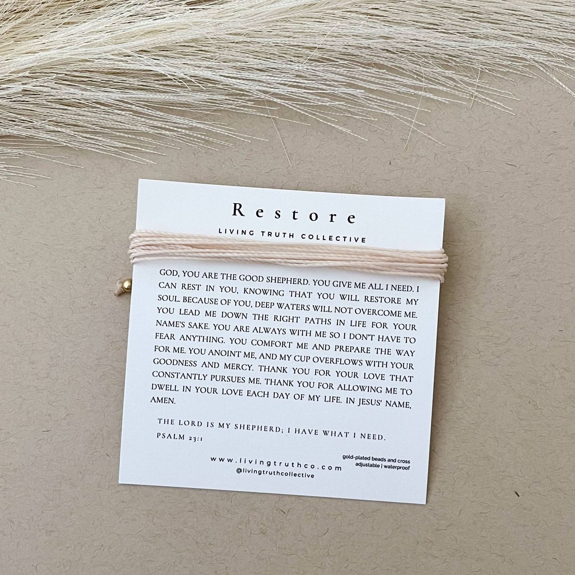 Restore Bracelet + Prayer Card - Purpose + Passion Boutique