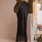 Retro Lace - Trimmed Black Satin Midi Skirt - Purpose + Passion Boutique