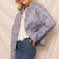 REVERSIBLE Quilted Flower Checkered Jacket - Purpose + Passion Boutique