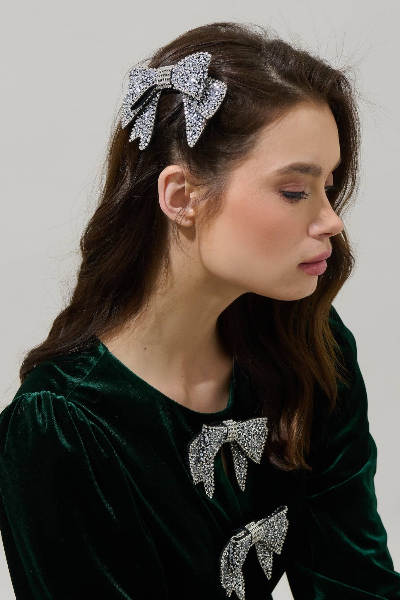 Rhinestone Bow Hair Clip - Purpose + Passion Boutique