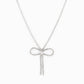 Rhinestone Chain Symmetrical Bow Necklace w/ Baguette CZ - Purpose + Passion Boutique