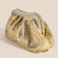 Rhinestone Embellished Metallic Gold Finish Evening Bag - Purpose + Passion Boutique
