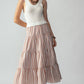 Ribbed Bodice Striped Khaki Tiered Maxi Dress - Purpose + Passion Boutique