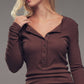 Ribbed Henley Long Sleeve Top - Purpose + Passion Boutique