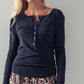 Ribbed Henley Long Sleeve Top - Purpose + Passion Boutique