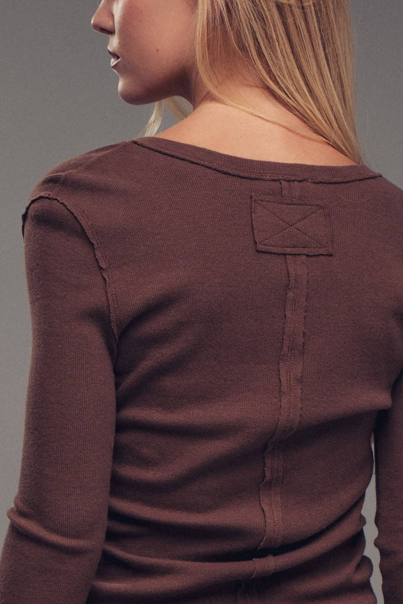 Ribbed Henley Long Sleeve Top - Purpose + Passion Boutique