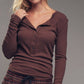 Ribbed Henley Long Sleeve Top - Purpose + Passion Boutique