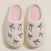 Ribbon Embroidery Fuzzy Slippers - Purpose + Passion Boutique