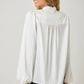 Ribbon Tie Stripe Bubble Sleeve Blouse - Purpose + Passion Boutique