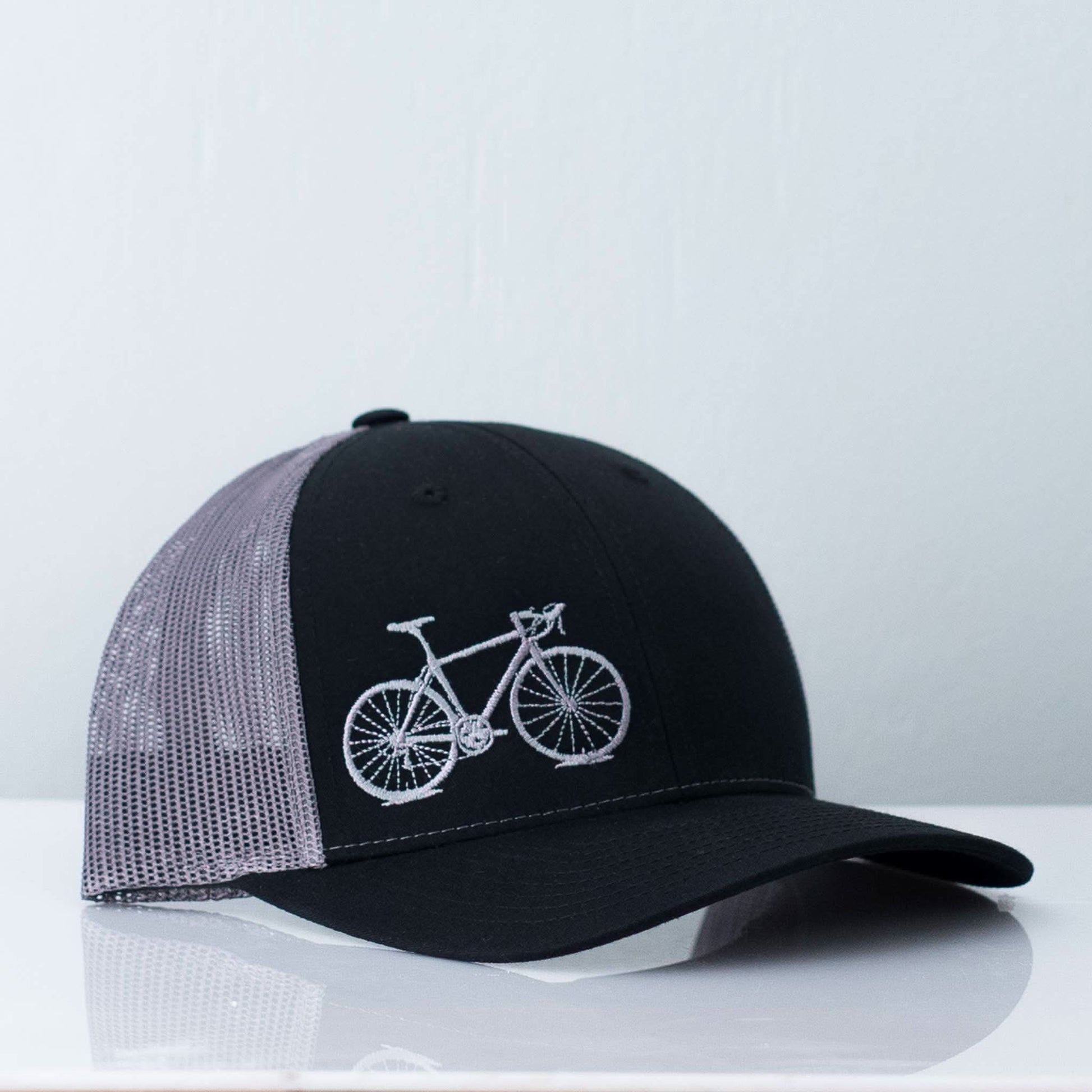 Road Bike Black Trucker Hat - Purpose + Passion Boutique