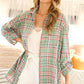 Roll - up Sleeve Plaid Drop Shoulder Oversized Shirt - Purpose + Passion Boutique