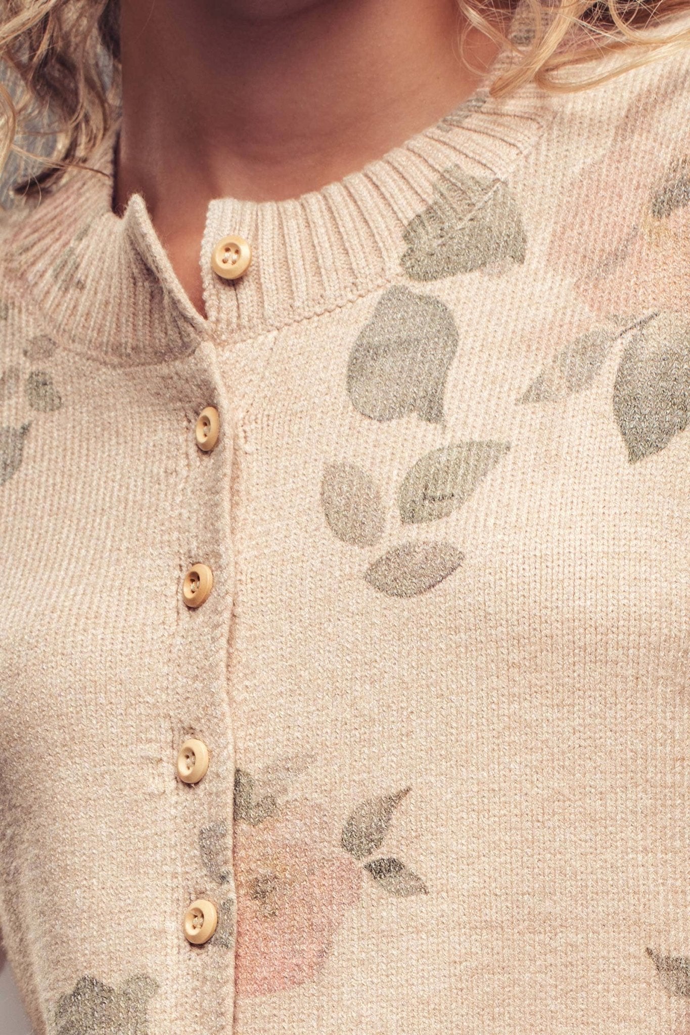 Romantic Beige Floral Print Cardigan - Purpose + Passion Boutique