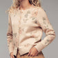 Romantic Beige Floral Print Cardigan - Purpose + Passion Boutique