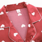 Romantic Red Heart Satin Pajamas Set - Purpose + Passion Boutique