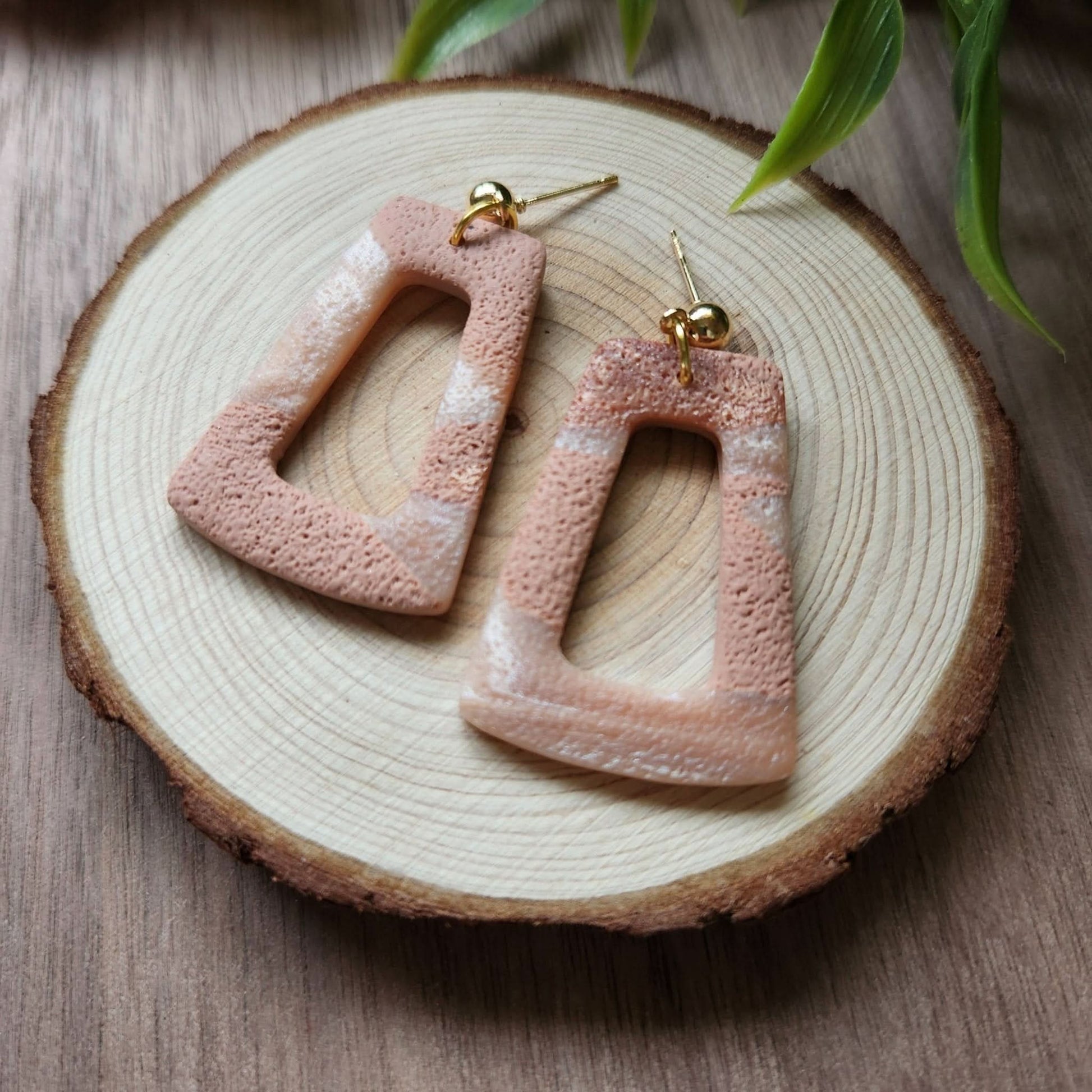 Rosey Pink + Copper Clay Earrings - Purpose + Passion Boutique