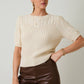 Round Neck Puff Sleeve Cable Sweater - Purpose + Passion Boutique